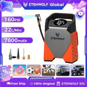 ETENWOLF ZEPHYR S3C 휴대용 공기 압축기 100% 듀티 사이클 자동차 타이어 팽창기 7800mAh 오토바이, 자전