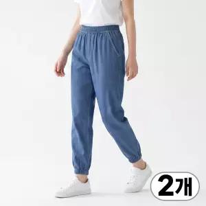 1+1 아놀드 바시니 여성 여름 데님 조거 팬츠 사방스판 데일리 5905
