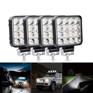 24개 LED 작업등 스팟 램프 오프로드 트럭 트랙터 보트 SUV ATV 12V 24V 8000LM 6000K 주행 안개등 자동차