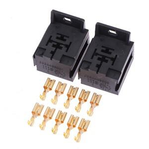 2세트 자동차 차량 5 핀 릴레이 소켓 홀더 5Pcs 6.3mm 구리 터미널 5Pin 극