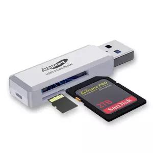 (AP-U30W) ANYPORT USB 3.0 OTG 카드리더기멀티 SD 마이크로SD슬롯 슬림한디자인 휴대하기좋은크기 사용이