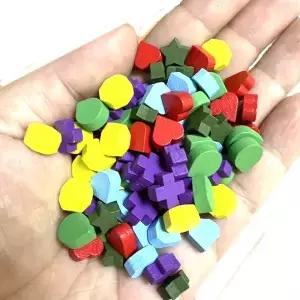 100Pcs 10 하트/다이아몬드/물/십자가/스타 전당포 나무 체스 맨 게임 조각 토큰 보드 부상 마크 액세서리
