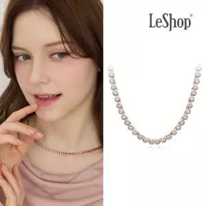 [르샵주얼리] 14K 라운드 베젤 테니스 목걸이(GoldPlated)_LJ6096BRN