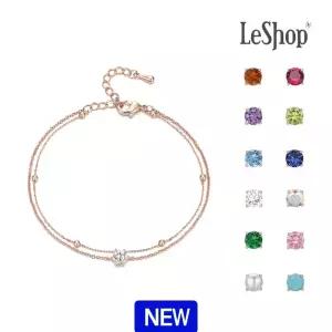 [르샵주얼리] 14K 탄생석 모먼트 두줄 팔찌(GoldPlated)_LJ6102BRB