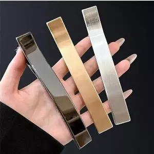 [셀러허브 패션]메탈 일자 대형 헤어집게핀 넙적유광 집게 머리핀 긴머리용 올림머리 (51441403)