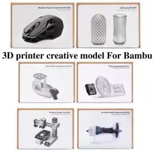 Bambu 3D DIY 크리 에이 티브 모델 컴퓨터 무선 마우스 항공 엔진 LED 라이트 키트 001 프린터 파