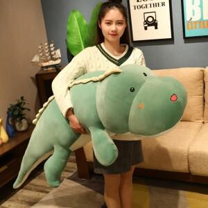Huggable 큰 긴 귀여운 공룡 플러시    동물 악어 인형 남자 친구 베개   생일