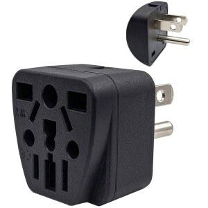 미국 여행용 플러그 어댑터 EU /영국 /AU /IN /CN /JP /아시아 /이탈리아 /브라질 TO USA (타입 B) 3 PRONG 접지 월 플러그 국제 미니 및 컨버터 콘센트 전원 충전기 컨버터 블랙