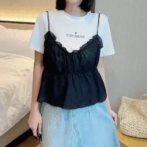 프릴 플레어 뷔스티에 나시탑 반팔티세트