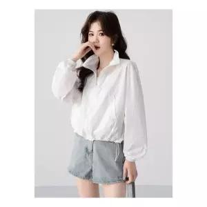 [제이에스엘케이]스트링 크롭 바람막이 점퍼 여름자켓  데일리룩 (42043217A)