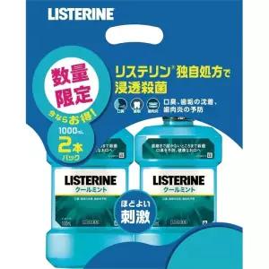 리스테린 쿨 민트 1000ml x 2개 구강 청결제 살균 상쾌 구취 치은염 예