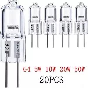1/5/10/20개 할로겐 전구 JC 바이핀 LED 따뜻한 백색 캡슐 램프 G4 12V 5W 10W 20W 35W 50W