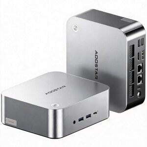 AOSTAR 미니 데스크톱 PC AMD Ryzen Pro 7 6850H 미니 PC | SSD 없이 24GB LPDDR5 6400Mhz RAM | 듀얼 2.5G LAN | 4스크린 디스플레이(HD /DP /USB4*2) | 3*m.2 슬롯 | BT 5.2 | 미니 게이밍 PC