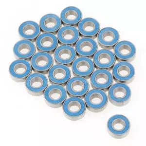 페이루메 25PCS 소형 베어링 5 11 4mm 스케이트보드 MR115-2RS 에어십 감속기 플라스틱 기계용 블루