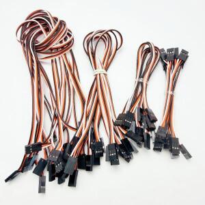 10pcs 서보 비행 제어 연결 와이어 100/200/300/500MM JR 플러그 연장 리드 케이블용 수-수