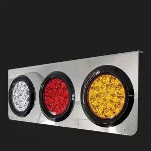 led 데루등 트럭 후미등 3구 스텐판 24v 테일 램프 브레이크등 LED 후진등