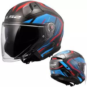 LS2 헬멧 OF603  INFINITY II CARBON URUS BLUE RED 오픈페이스헬멧 이너쉴드 핀락필름 스모그쉴드추가포함