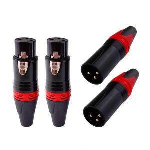 2쌍 XLR DMX 3핀 마이크 오디오 케이블 플러그 커넥터 수 암 스네이크 멀티 컬러 매칭