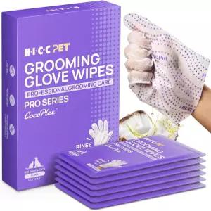 개와 고양이를 위한 HICC 펫 클리닝 글러브 물티슈 6PCS 무향 강아지 노린스 그루밍 발 얼굴 코트 귀 및