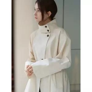 앳코너 하이넥 하프 트렌치 코트 크림 AT6JAA006CR 1230253