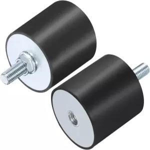 Uxcell 2pcs M10x28mm 고무 솔레이터 장착 스터드 남성용 진동 충격 흡수 아연 도금 원통형 나사 M10 잠금