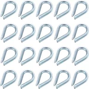 uxcell 48Pcs 와이어 로프 골무 직경 1/8인치 M3 탄소강 해양 리깅 보트 낚시 건설 산업 응용 분야