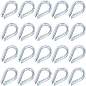 uxcell 48Pcs 와이어 로프 골무 직경 3/8인치 M10 탄소강 해양 리깅 보트 낚시 건설 산업 응용 분야