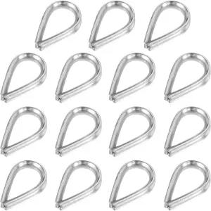 uxcell 48Pcs 와이어 로프 골무 직경 1/16인치 M2 스테인리스 스틸 해양 리깅 보트 낚시 건설 산업 응용