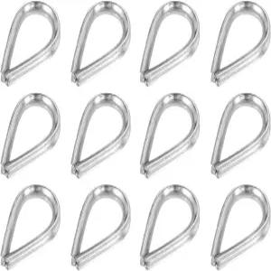 uxcell 24Pcs 와이어 로프 골무 직경 1/16인치 M2 스테인리스 스틸 해양 리깅 보트 낚시 건설 산업 응용