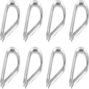 uxcell 15Pcs 와이어 로프 골무 직경 1/8인치 M3 스테인리스 스틸 해양 리깅 보트 낚시 건설 산업 응용