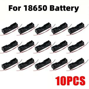 10pcs 18650 플라스틱 보조베터리 케이스 1X 3.6V-4.2V 배터리 홀더 보관함 정리함 슬롯 컨테이너(와이어