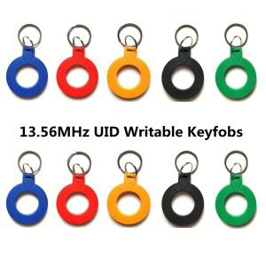 10pcs 13.56 Mhz 블록 0 섹터 재기록 가능 RFID M1 S50 1K UID 변경 카드 태그 키 체인 Keyfob ISO14443A