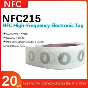 20피스 습식 인레이 스티커 NFC 전자 태그 칩 맞춤형 음악 벽 제품 위조 방지 215