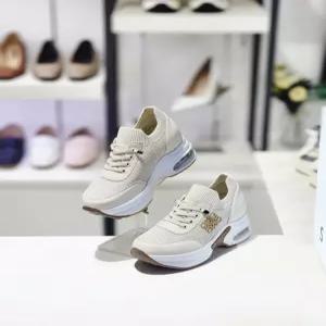 여성 니트 콤비 에어 통굽 밴딩 키높이 스니커즈(6cm) KRP374