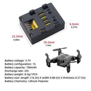 원래 4D-V2 RC 드론 배터리 3.7V 700mAh Lipo V2 미니 4 헬리콥터 액세서리 접이식