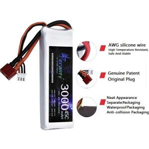 RC 비행기 쿼드콥터 헬리콥터 드론용 Lipo 배터리, FPV 모델 레이싱 7.4V XT60 플러그 포함, 2S 3000mAh,