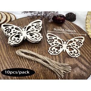 10pcs 중공 나무 나비 장식 컷 아웃 모양 공예 DIY 웨딩 홈