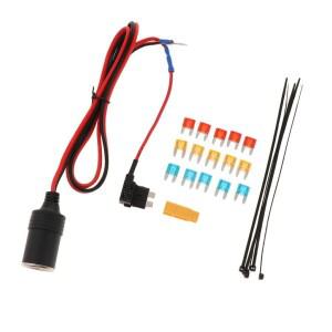 12V 자동차 시가 라이터 퓨즈 홀더 추가 회로 탭 케이블 1미터 전자 박스 오토바이 보조 전원용
