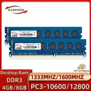 컴퓨터 업그레이드용 DDR3 데스크탑 메모리 램 4GB 133Hz 1600MHz PC310600 12800 1.5V UM 240핀 비ECC