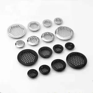 10pcs 라운드 캐비닛 공기 덕트 환기 Dia.19mm5m 스틸 루버 메쉬 구멍 플러그 장식 커버 옷장 그릴 시스템