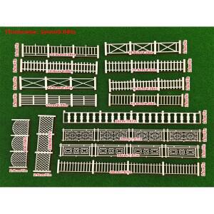 4피스 목재 정원 울타리 모델 키트(14가지 옵션) - DIY 공예 조립 키트, 모래 테이블 풍경 세트