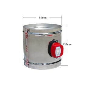 스테인리스 스틸 공기 댐퍼 밸브, HVAC 전기 덕트 전동 3 인치 환기 파이프 220V, 80mm