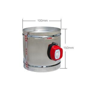 100mm 스테인레스 스틸 공기 댐퍼 밸브 HVAC 전기 덕트 4 