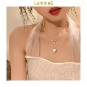 목걸이 여성 레이어드 두줄 데일리 코디 포인트 패션 액세서리 진주목걸이 초커목걸이