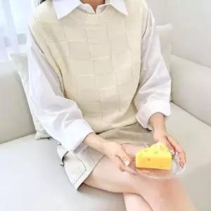 루즈핏 니트조끼 여자조끼 라운드넥 여성 이너 캐주얼-WFPQVQW