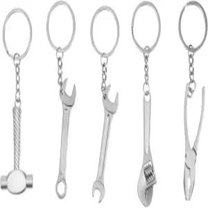 가넥 5Pcs 미니 렌치 열쇠고리 수리 도구 미니어처 스패너 포켓 펜던트 남성용 선물