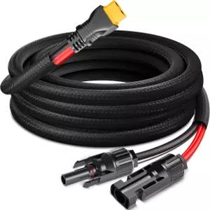 Naponal 12AWG-5피트 고급 태양광-XT60 충전 케이블 EF ECOFLOW 리버 델타 휴대용 발전소 RV 패널 발전기용