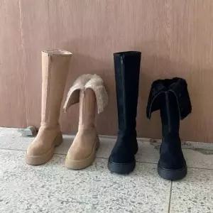 [하프클럽/]베이지 스웨이드 롱부츠 겨울부츠 방한 털신발 패딩신발 따뜻한