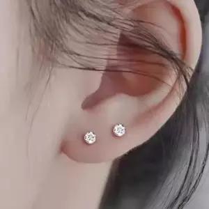 미니 큐빅 실버 피어싱 원형 큐빅 디자인 은 귀걸이 큐빅귀걸이 은귀걸이 미니귀걸이