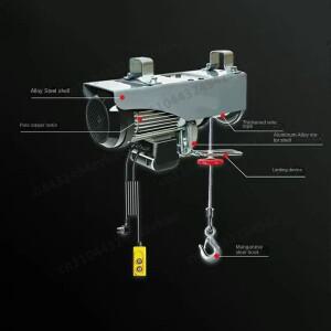 150kg 크레인 및 20미터 스틸 와이어 로프, 600W 마이크로 전동 호이스트, 220V 가정용 소형 리프팅 윈치